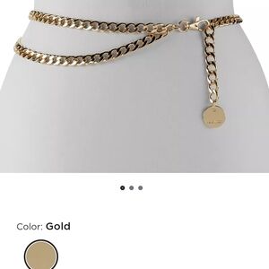 Nine West Gold Chain Belt M-L